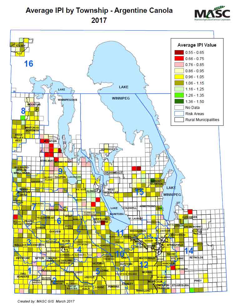 Average IPI by Township: Canola (2017)
