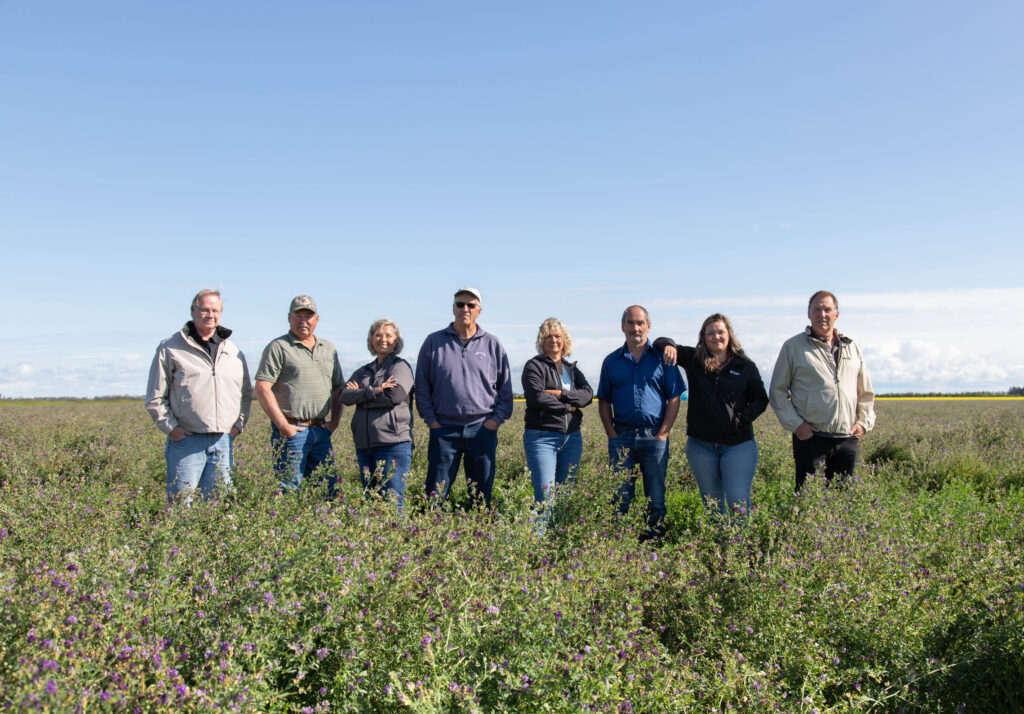 MASC staff wearing a grey MASC jacket leaning against a wooden fence in a cattle pen, with cows in the background.